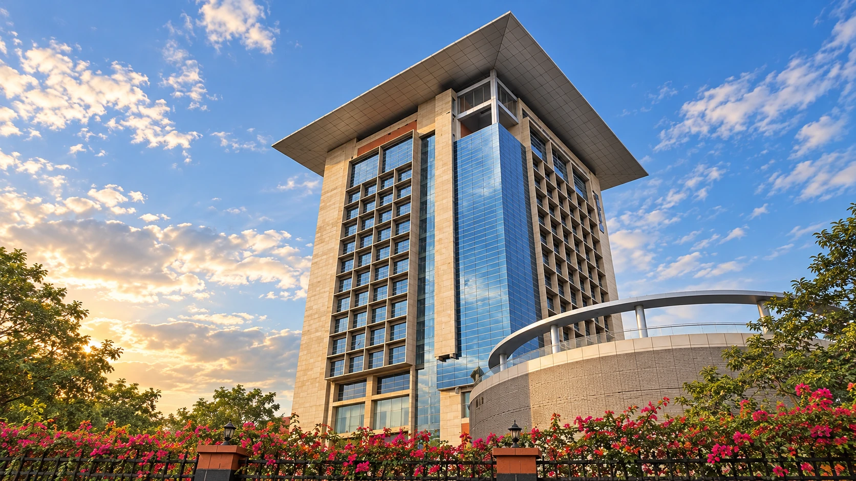 AI-generated architectural visualization of Radisson Blu Chattogram Bay View, based on an owner-supplied photograph